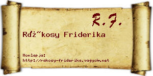 Rákosy Friderika névjegykártya